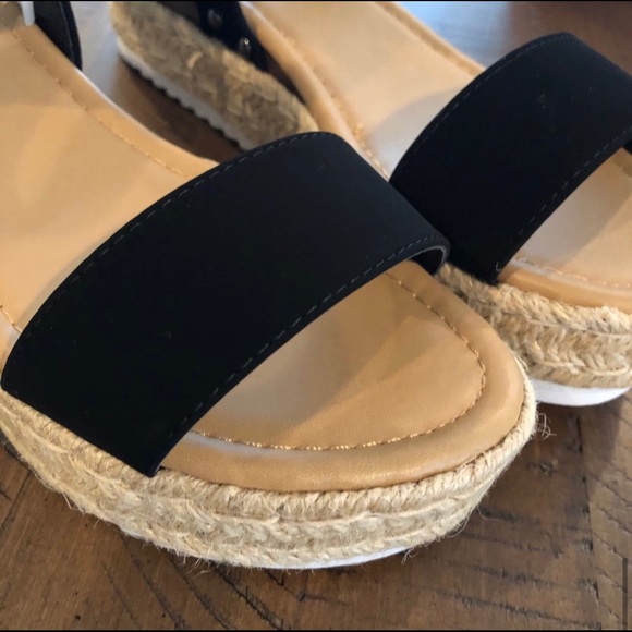 Black Espadrille Wedge - Picture 7 of 8